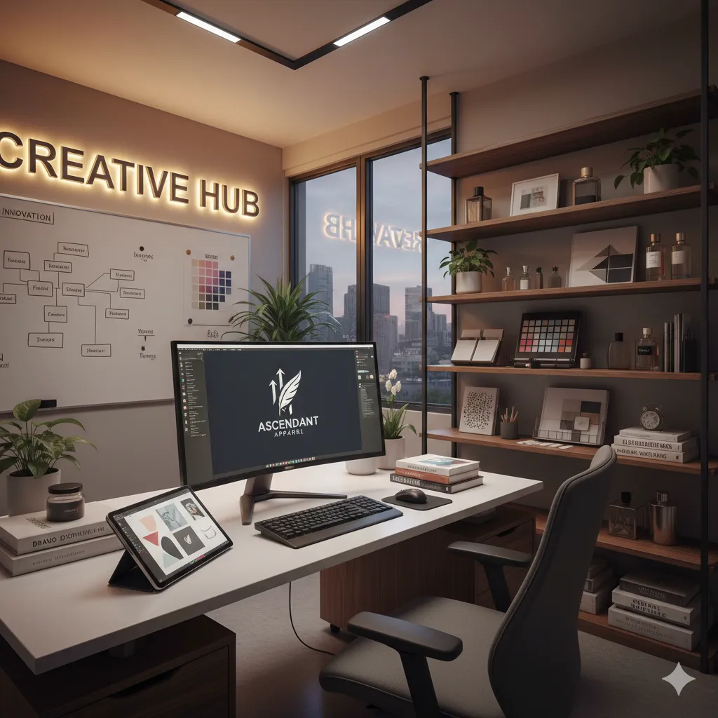 Professional logo and branding design workspace